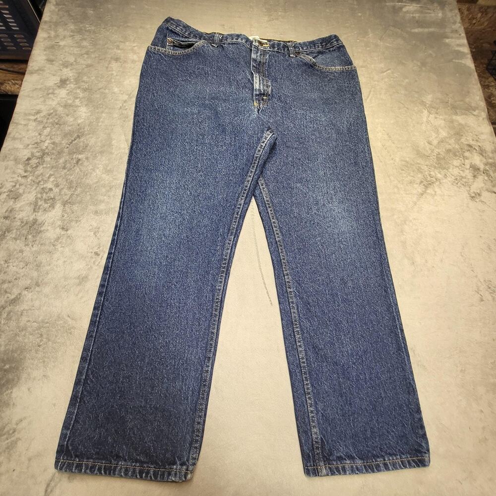 Lee Jeans Mens 42x29 Blue Regular Fit Straight Dark Wash Five-Pocket 200B988